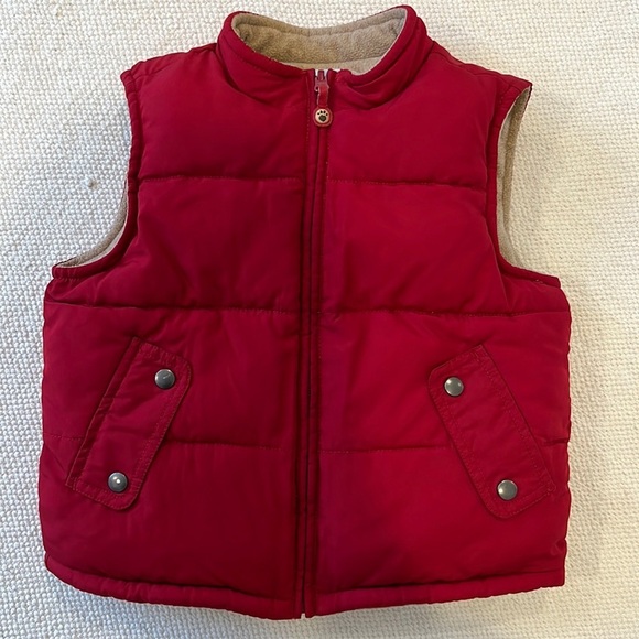 Janie and Jack Other - Janie and Jack Boys Reversible Red Puffer Vest